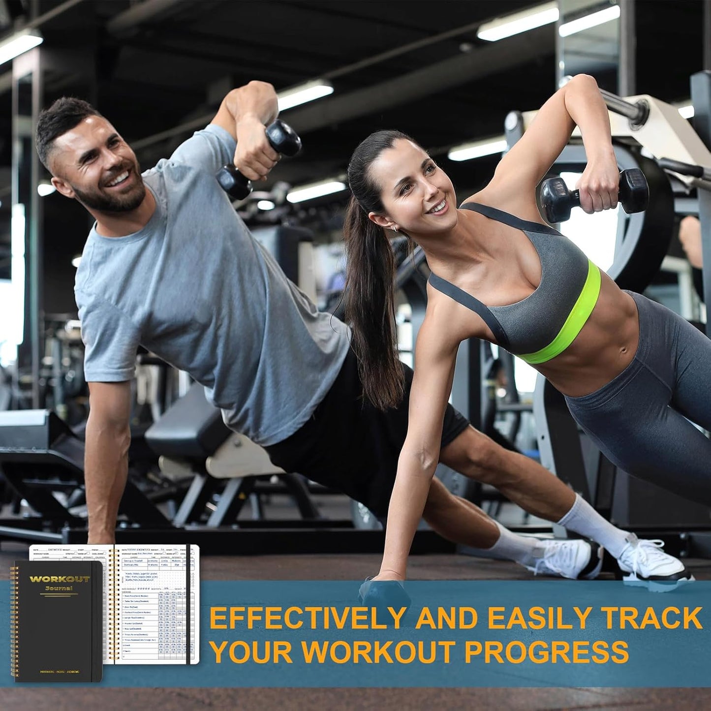 Undated Fitness Workout Journal for Men & Women, A5(8.5" X 6.7") Fitness Journal Workout Planner, Workout Log Book Planner for Tracking, Motivating, and Achieving Your Fitness Goals - Black