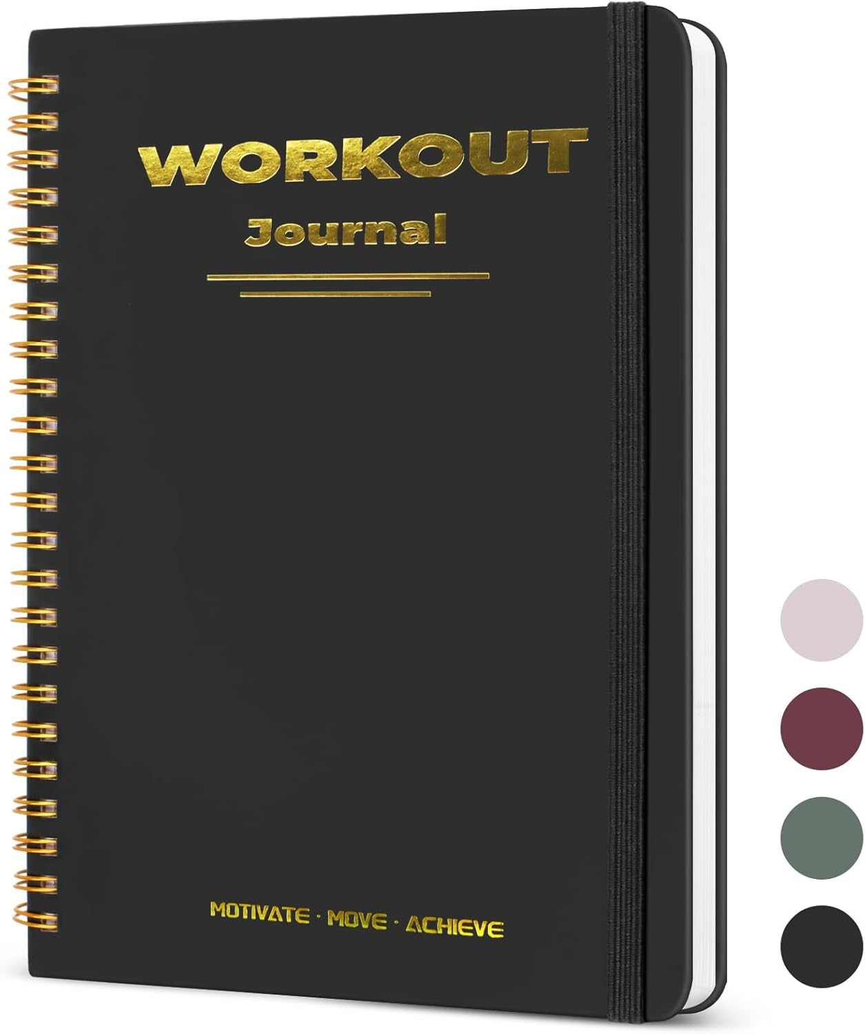 Undated Fitness Workout Journal for Men & Women, A5(8.5" X 6.7") Fitness Journal Workout Planner, Workout Log Book Planner for Tracking, Motivating, and Achieving Your Fitness Goals - Black
