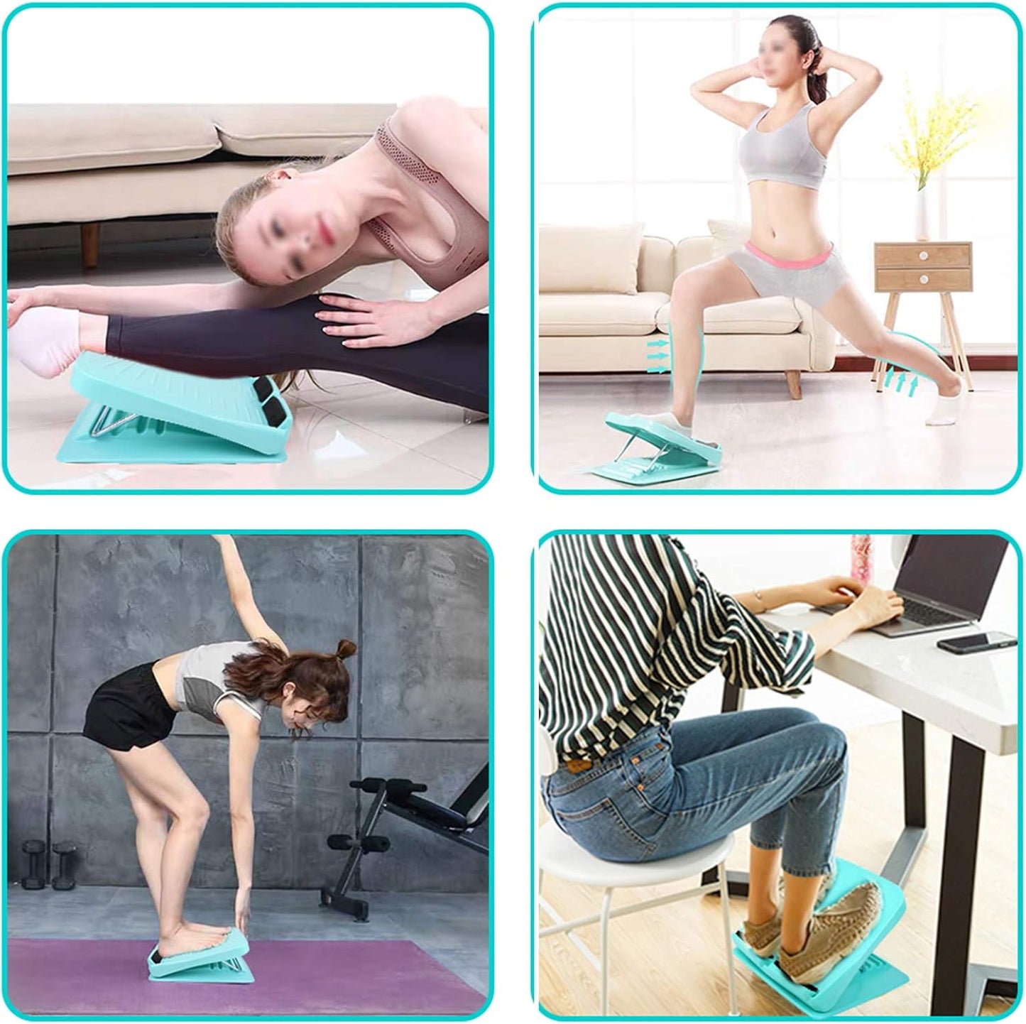 Slant Board, Calf Stretcher Ankle and Foot Incline Board for Stretching Tight Calves or Plantar Fasciitis Adjustable 4 Level (330 Lb Capacity), Strength Training Equipment Leg Machines